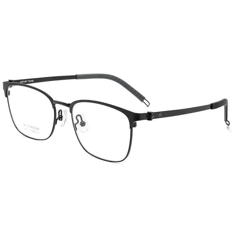 Bclear Unisex Full Rim Square Titanium Eyeglasses A113