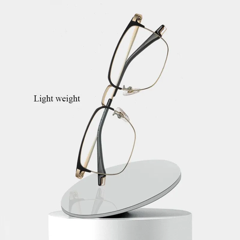 Bclear Unisex Full Rim Square Titanium Eyeglasses Wdpt915