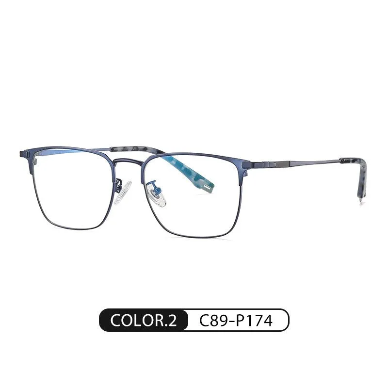 Bclear Unisex Full Rim Square Titanium Eyeglasses Wdpt915