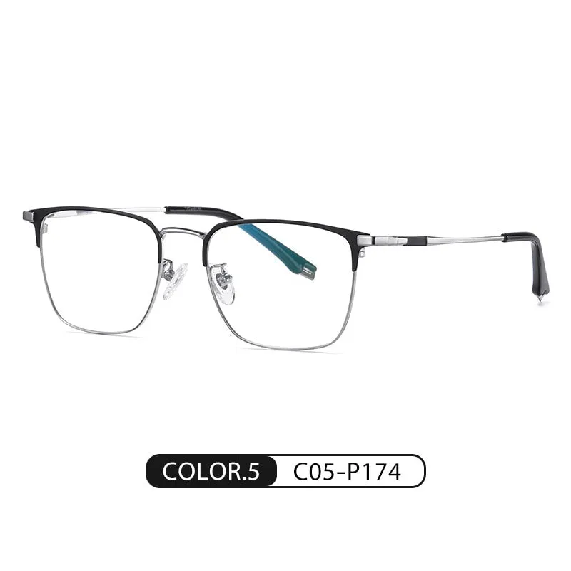 Bclear Unisex Full Rim Square Titanium Eyeglasses Wdpt915