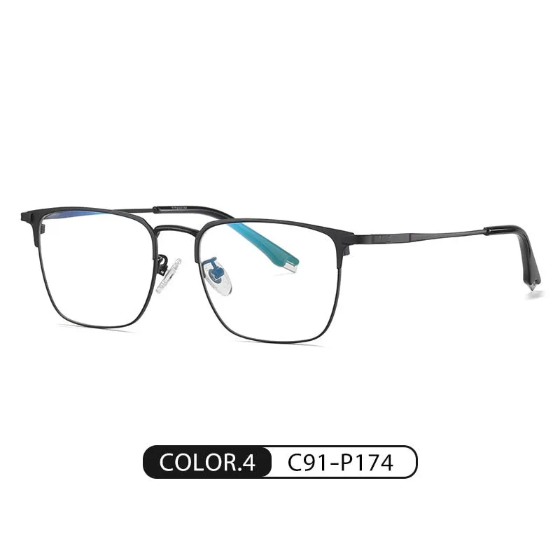 Bclear Unisex Full Rim Square Titanium Eyeglasses Wdpt915