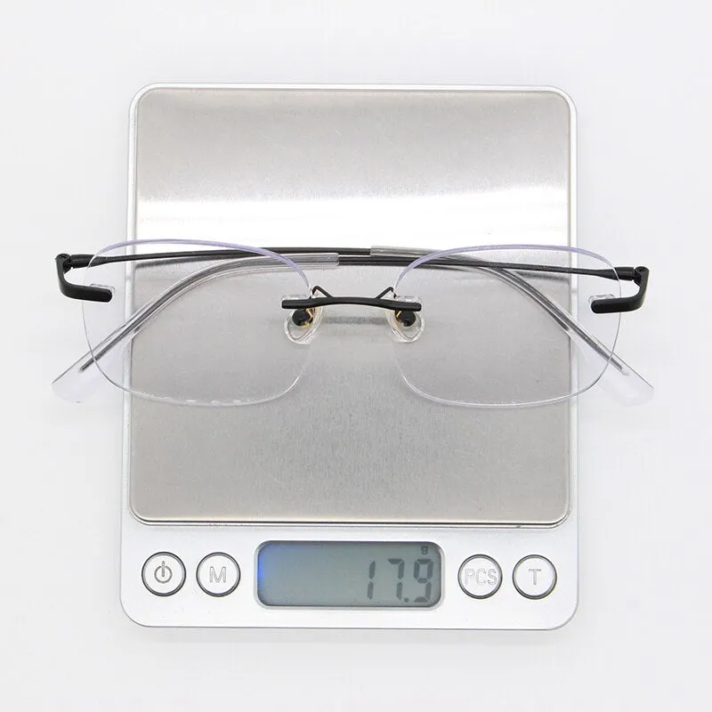 Bclear Unisex Rimless Square Titanium Frame Eyeglasses Myw01