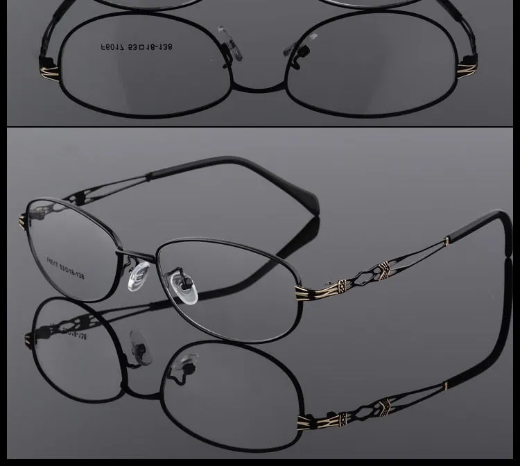 Bclear Women Eyeglasses Frames Metal Spectacles Clear Lens F6017