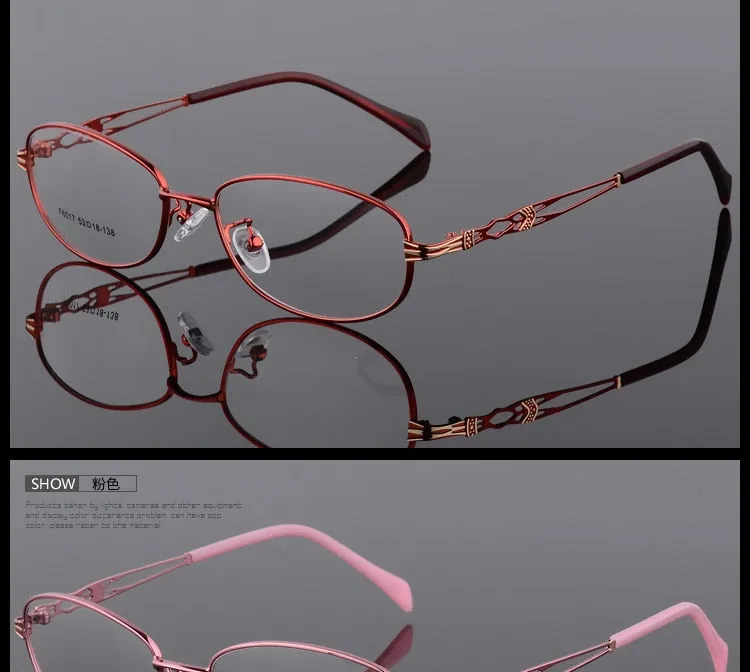 Bclear Women Eyeglasses Frames Metal Spectacles Clear Lens F6017