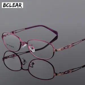 Bclear Women Eyeglasses Frames Metal Spectacles Clear Lens F6017