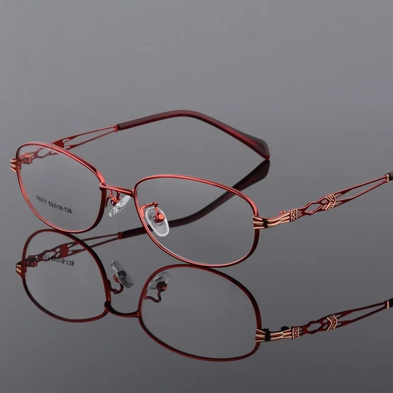 Bclear Women Eyeglasses Frames Metal Spectacles Clear Lens F6017
