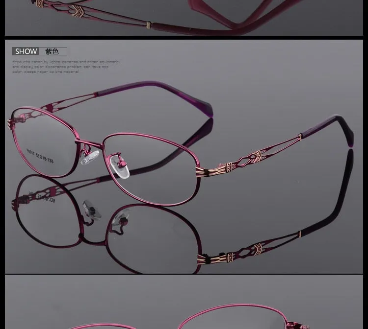 Bclear Women Eyeglasses Frames Metal Spectacles Clear Lens F6017