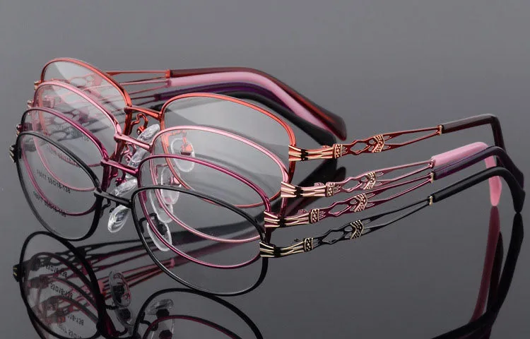 Bclear Women Eyeglasses Frames Metal Spectacles Clear Lens F6017