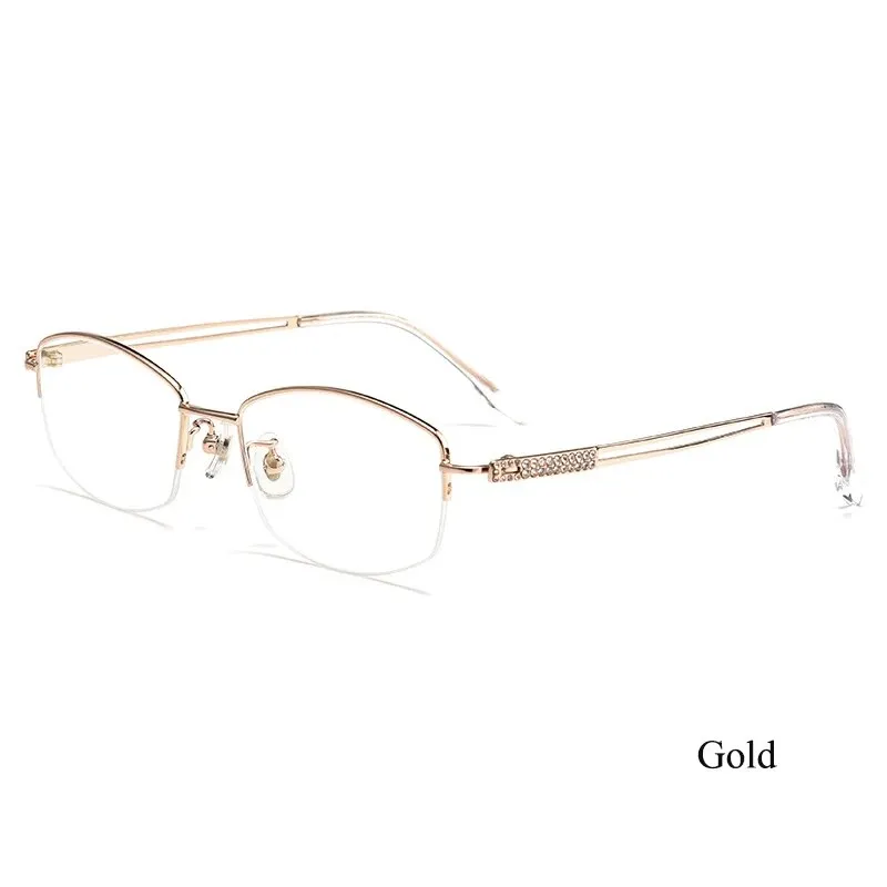 Bclear Women's Semi Rim Square Titanium Eyeglasses 6006b