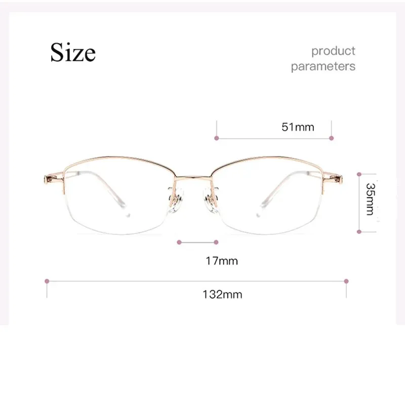 Bclear Women's Semi Rim Square Titanium Eyeglasses 6006b