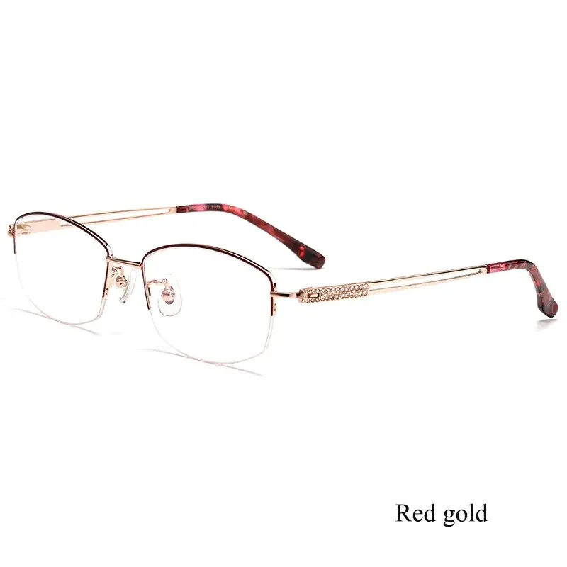 Bclear Women's Semi Rim Square Titanium Eyeglasses 6006b