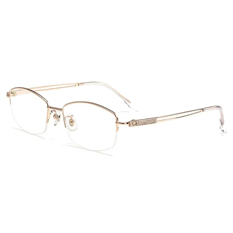 Bclear Women's Semi Rim Square Titanium Eyeglasses 6006b