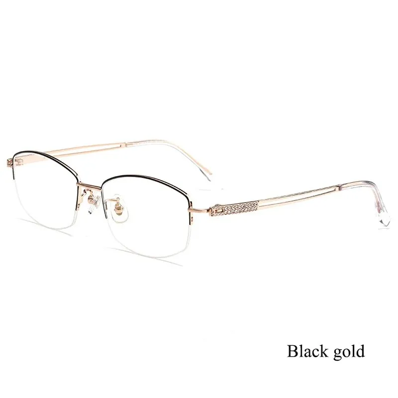 Bclear Women's Semi Rim Square Titanium Eyeglasses 6006b