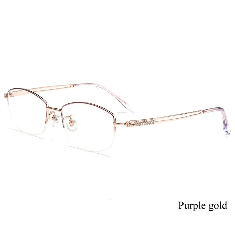 Bclear Women's Semi Rim Square Titanium Eyeglasses 6006b