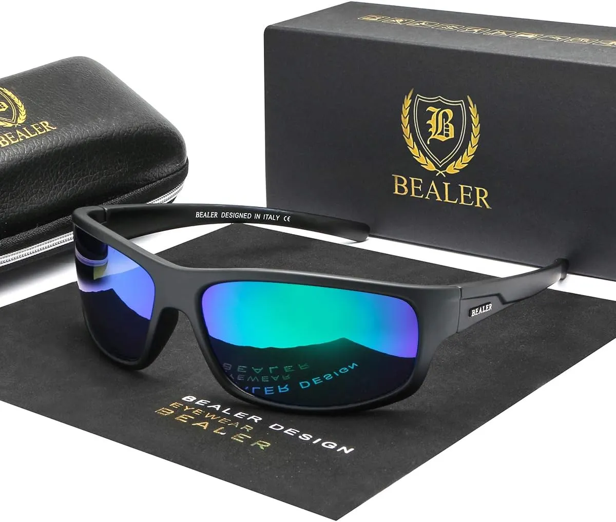 BEALER Polarized Sports Sunglasses for Men Lightweight TR90 Frame Sun Glasses Driving Cycling Fishing UV Protection Shades