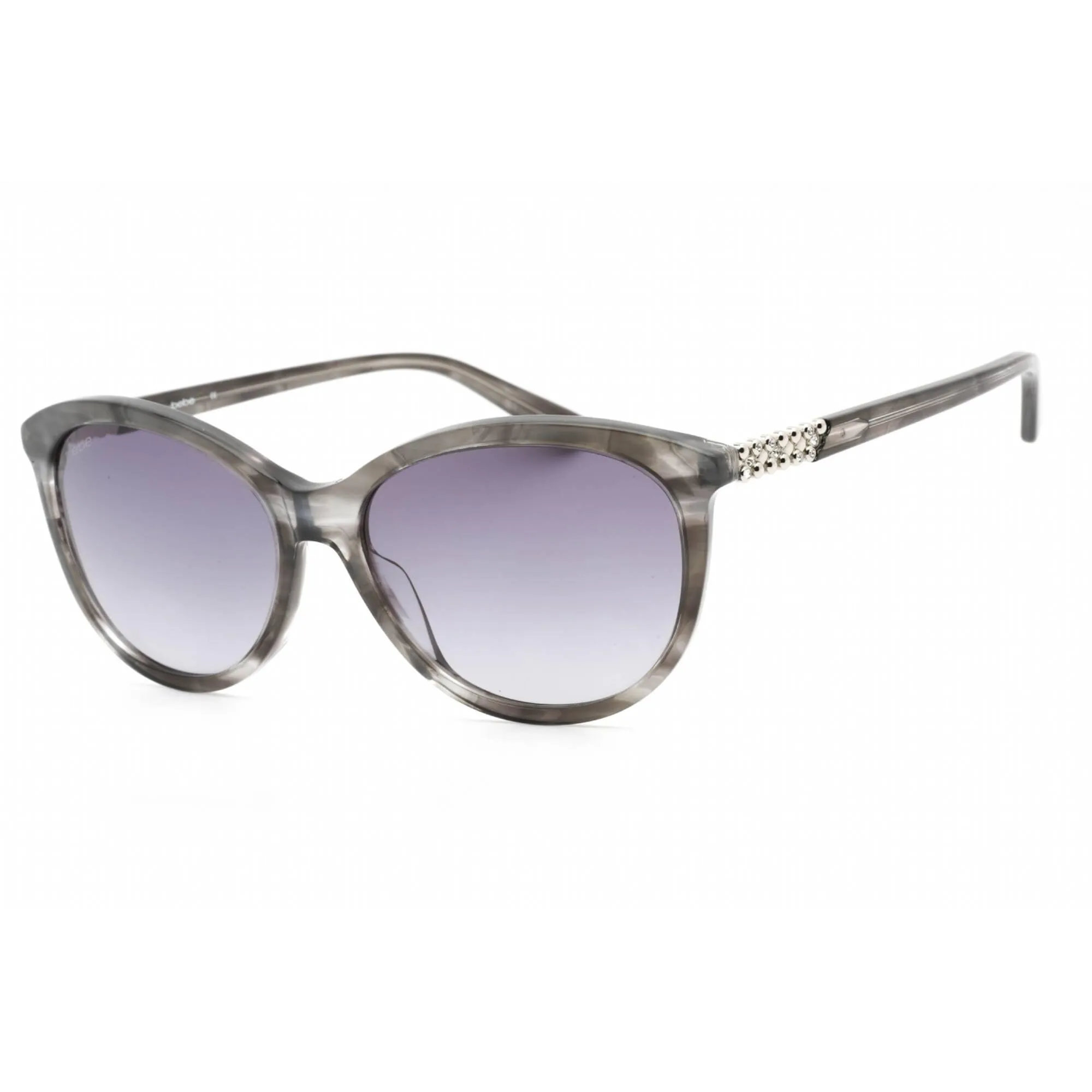 Bebe Women's Sunglasses - Smoke Horn Plastic Oval Fixed Nose Pads Frame | BB7202 001