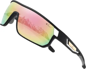 Bevi Polarized Sports Sunglasses TR90 Unbreakable Frame for Men Women Running Cycling Baseball