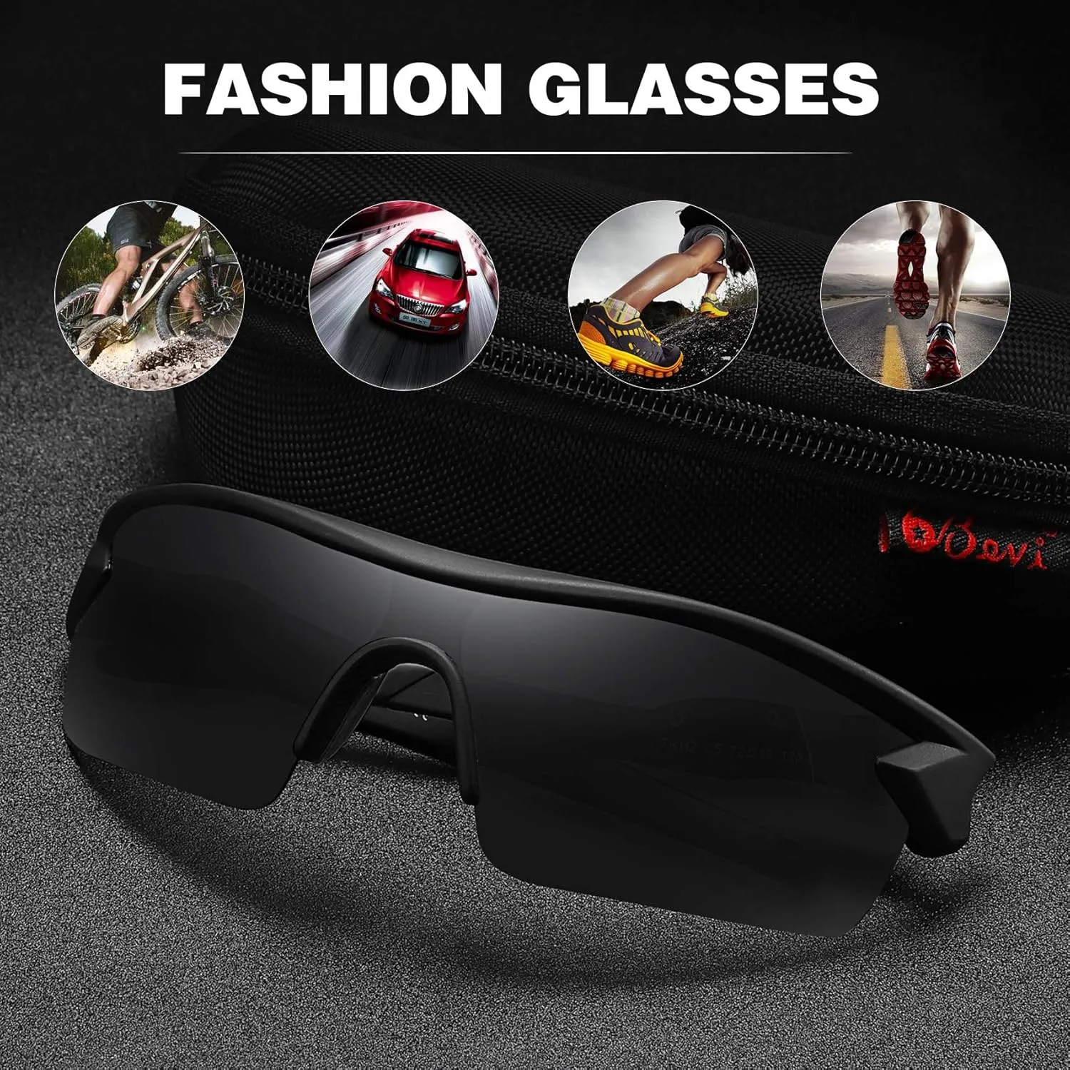 Bevi Polarized Sports Sunglasses TR90 Unbreakable Frame for Men Women Running Cycling Golf Baseball