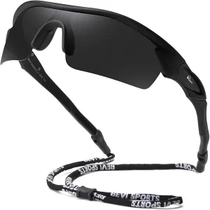 Bevi Polarized Sports Sunglasses TR90 Unbreakable Frame for Men Women Running Cycling Golf Baseball