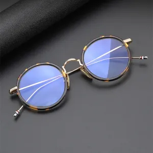 Black Mask Unisex Full Rim Alloy Acetate Round Eyeglasses X906