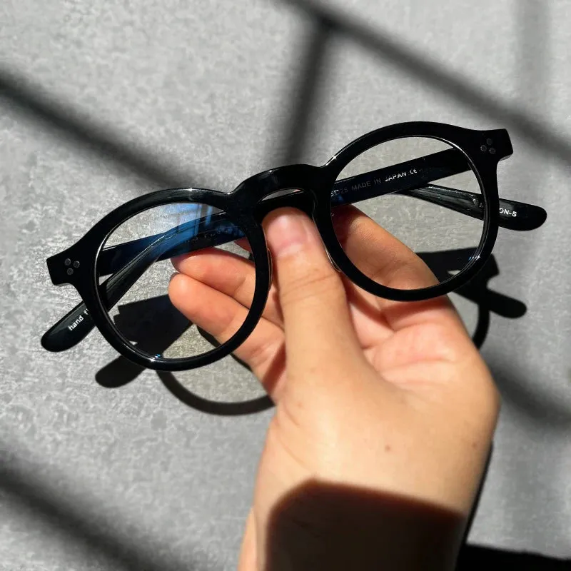 Black Mask Unisex Full Rim Round Acetate Eyeglasses 5125