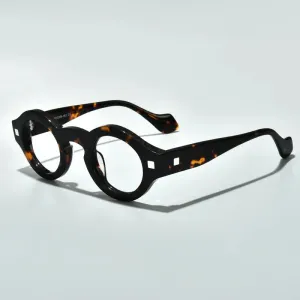 Black Mask Unisex Full Rim Round Acetate Eyeglasses L2036