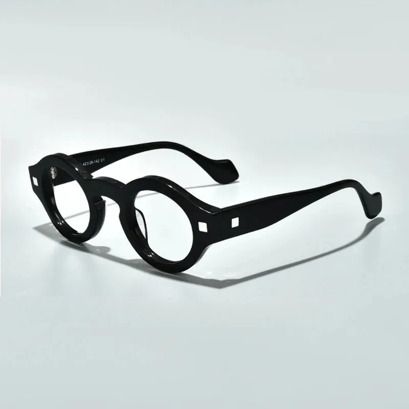 Black Mask Unisex Full Rim Round Acetate Eyeglasses L2036