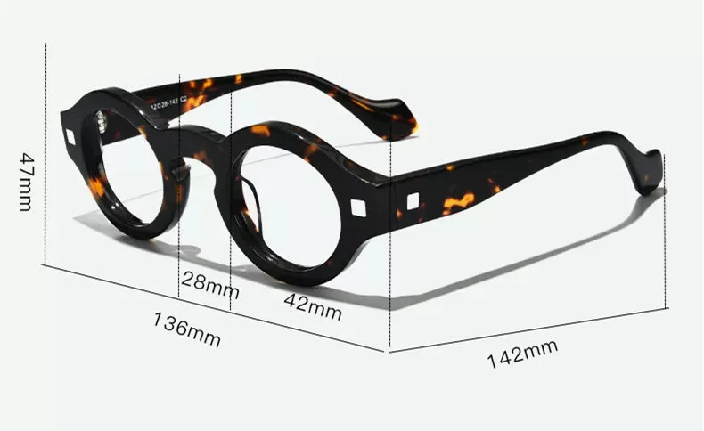 Black Mask Unisex Full Rim Round Acetate Eyeglasses L2036