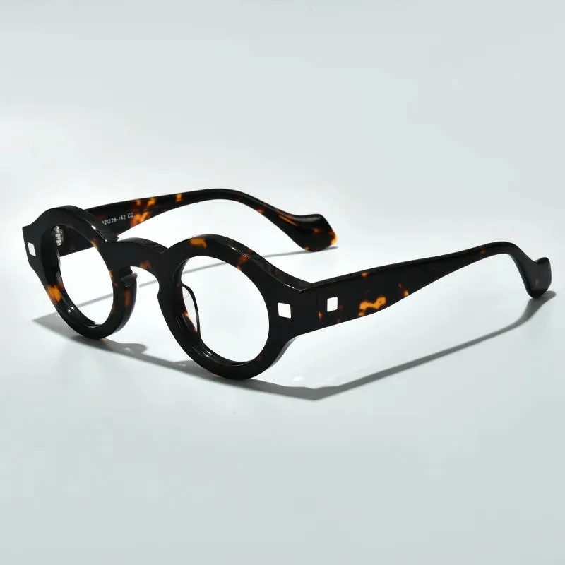 Black Mask Unisex Full Rim Round Acetate Eyeglasses L2036