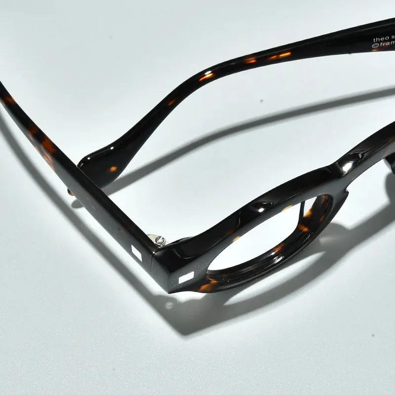 Black Mask Unisex Full Rim Round Acetate Eyeglasses L2036
