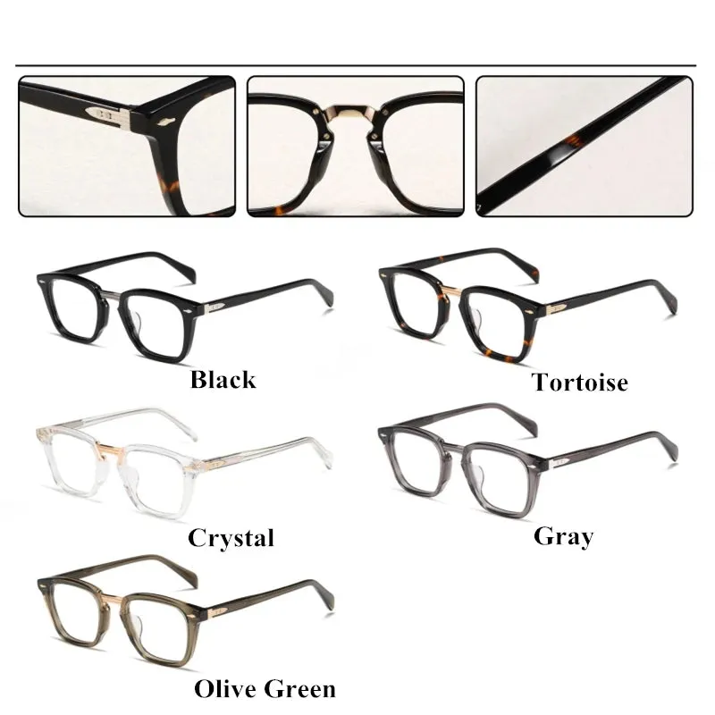 Black Mask Unisex Full Rim Square Acetate Alloy Eyeglasses 4923145