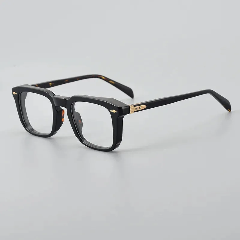Black Mask Unisex Full Rim Square Acetate Eyeglasses D002