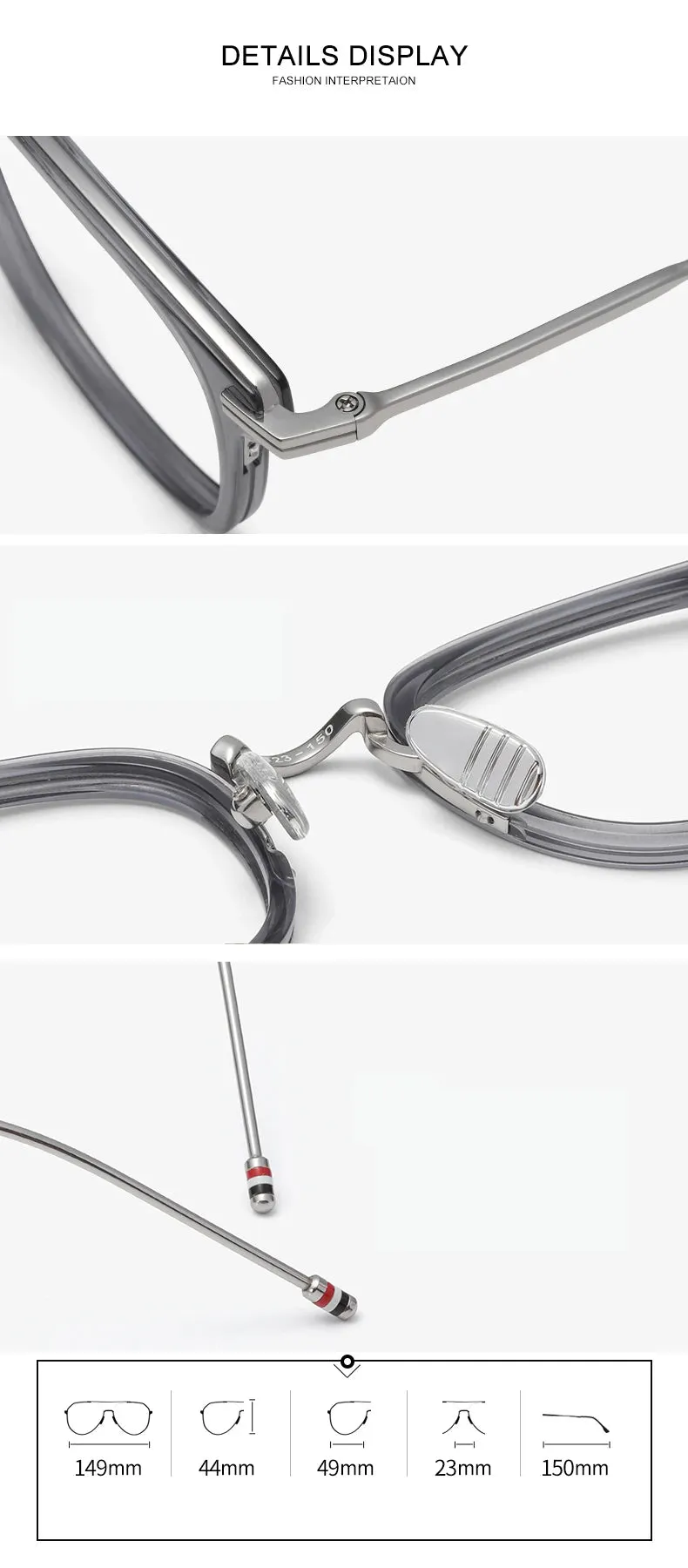 Black Mask Unisex Full Rim Square Alloy Eyeglasses Bmt905