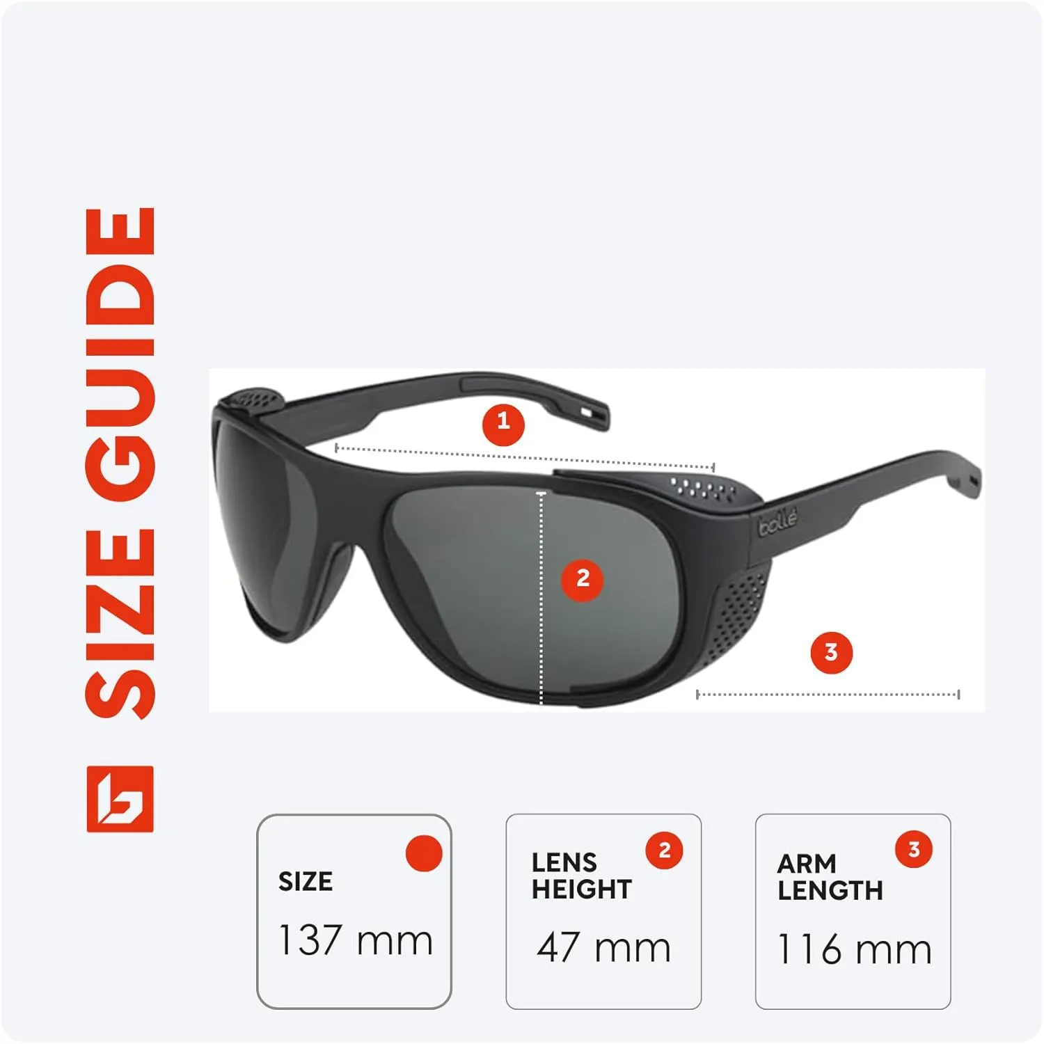 Bolle Graphite Wraparound Sunglasses for Men for Women   BUNDLE WIth Designer iWear Complimentary Eyewear Kit