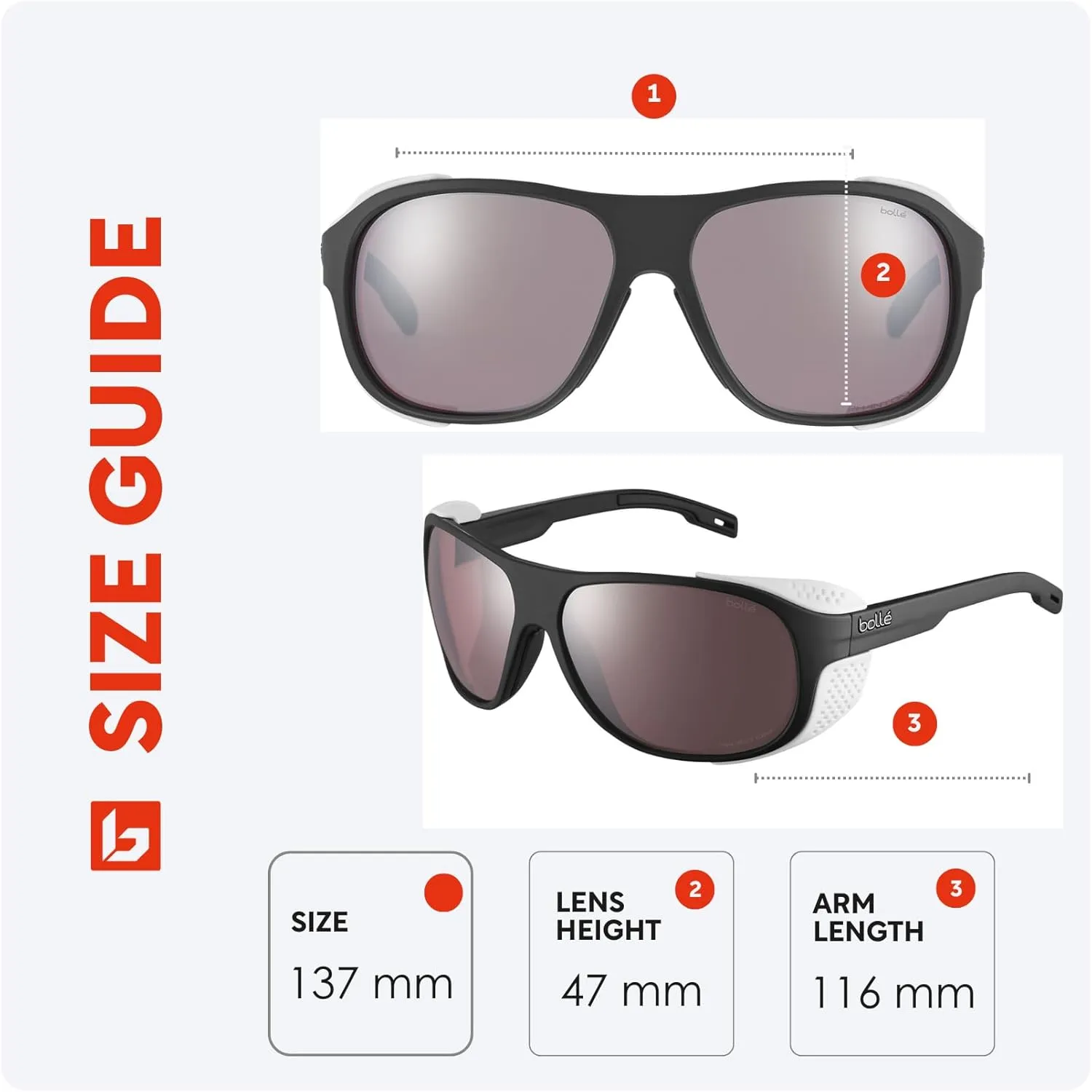 Bolle Graphite Wraparound Sunglasses for Men for Women   BUNDLE WIth Designer iWear Complimentary Eyewear Kit