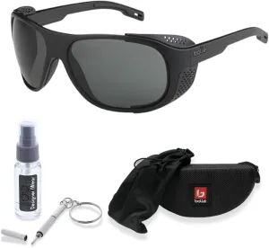 Bolle Graphite Wraparound Sunglasses for Men for Women   BUNDLE WIth Designer iWear Complimentary Eyewear Kit