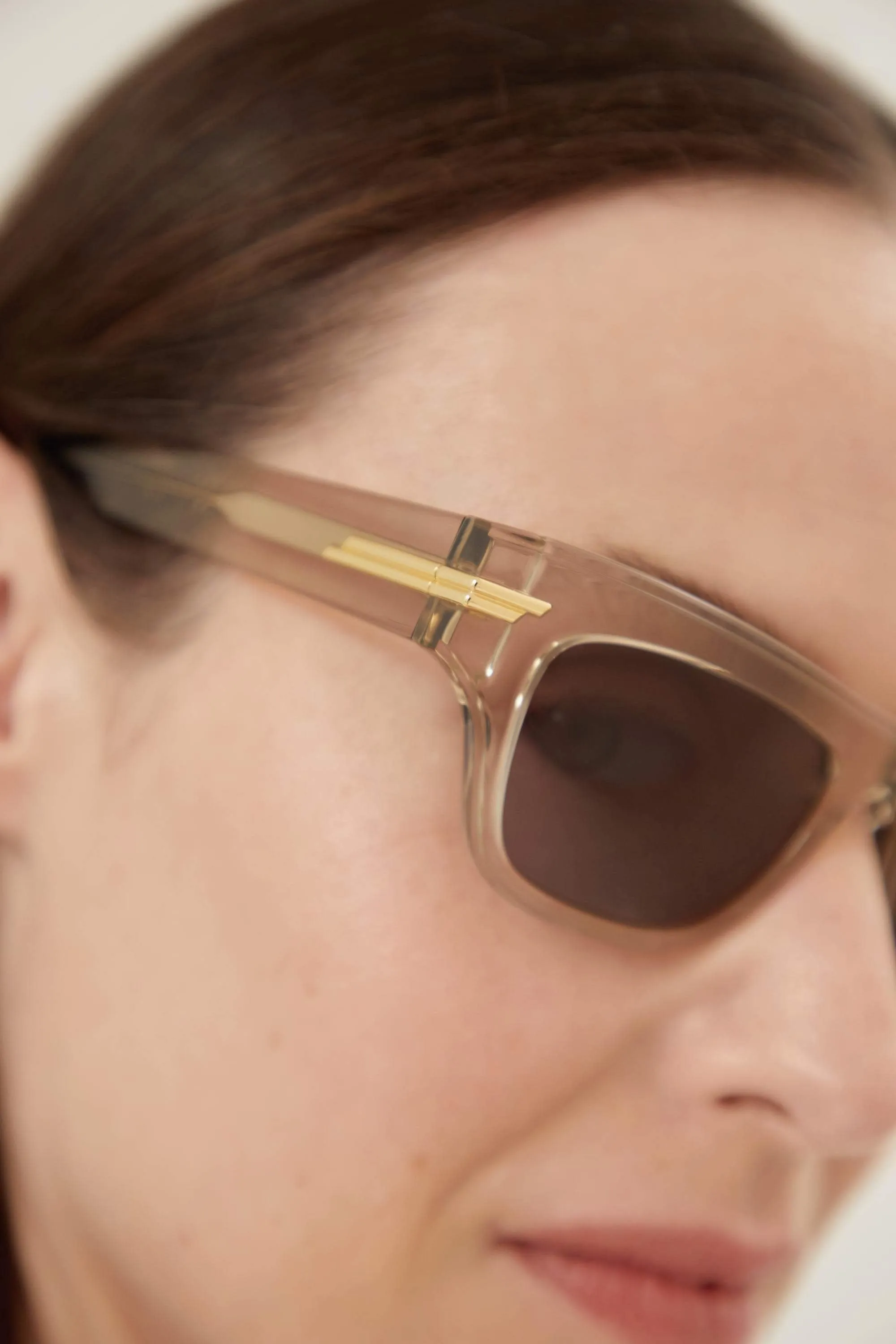 Bottega Veneta squared cat eye transparent sunglasses
