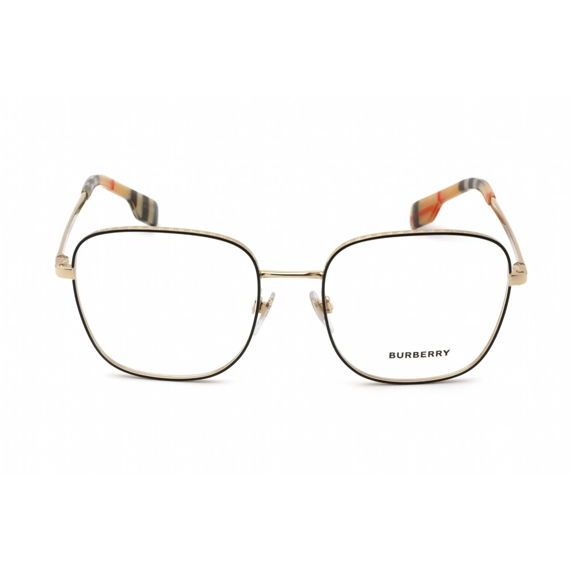 Burberry Unisex Eyeglasses - Full Rim Square Pale Gold/Black Frame | 0BE1347 1109