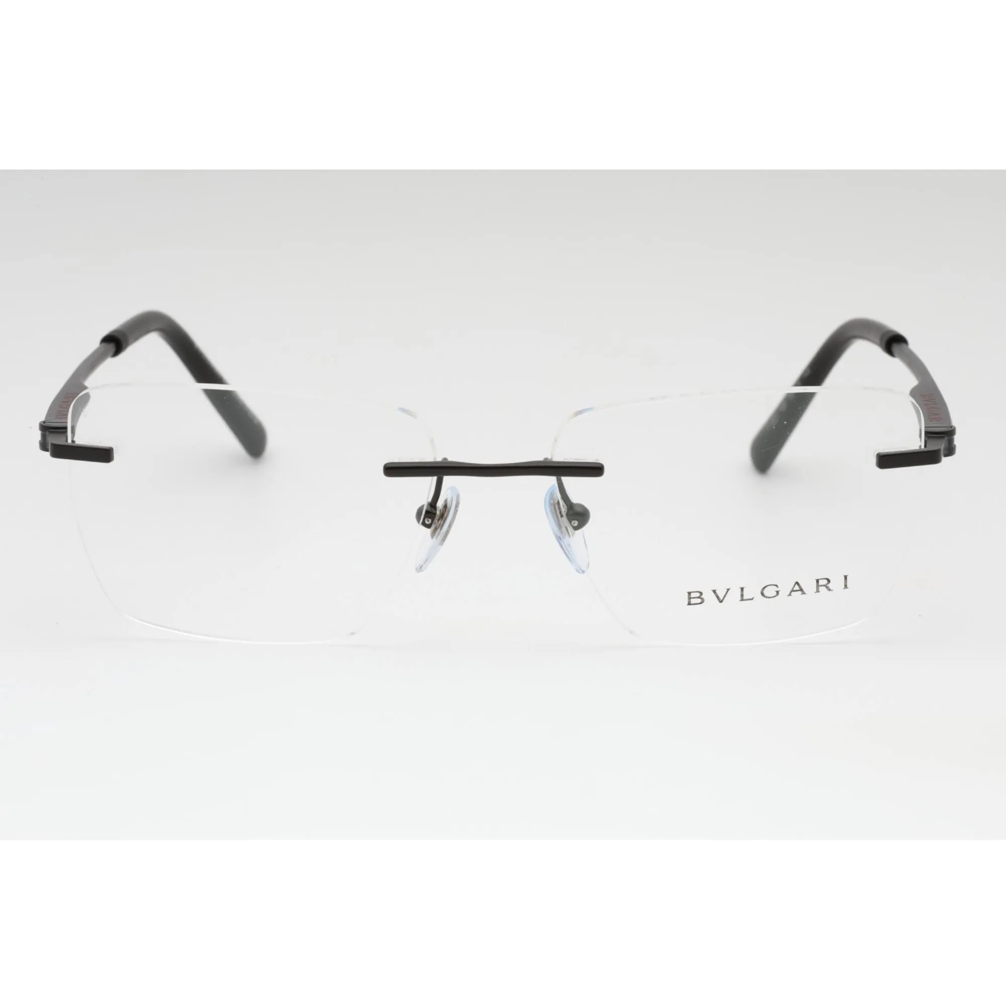 Bvlgari Men's Eyeglasses - Matte Black Rimless Rectangular 57mm Frame | 0BV1122 128
