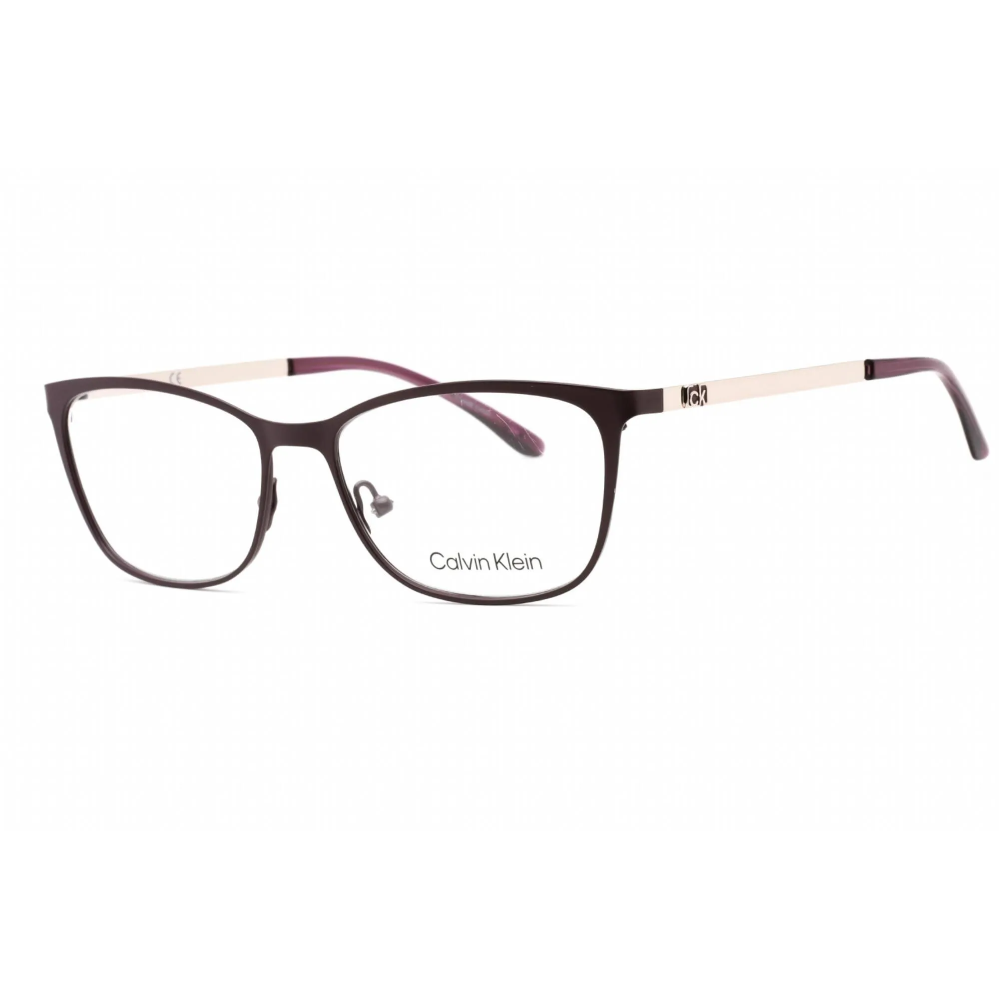 Calvin Klein Men's Eyeglasses - Full Rim Plum Metal Rectangular Frame | CK21118 511