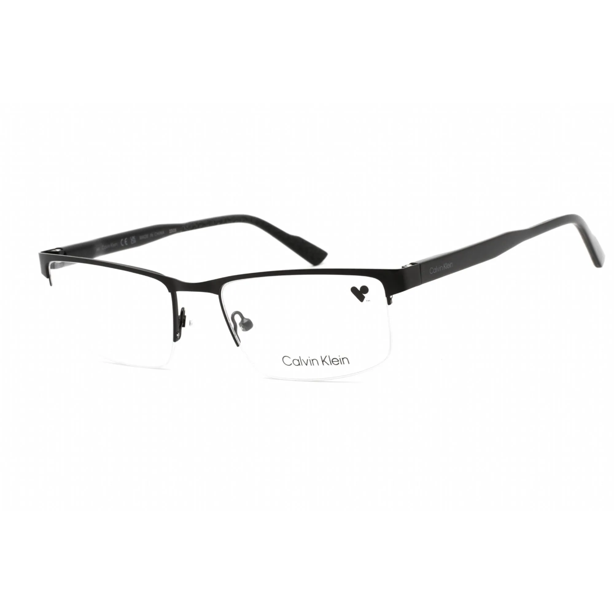Calvin Klein Men's Eyeglasses - Matte Black Metal Rectangular Frame | CK21126 002