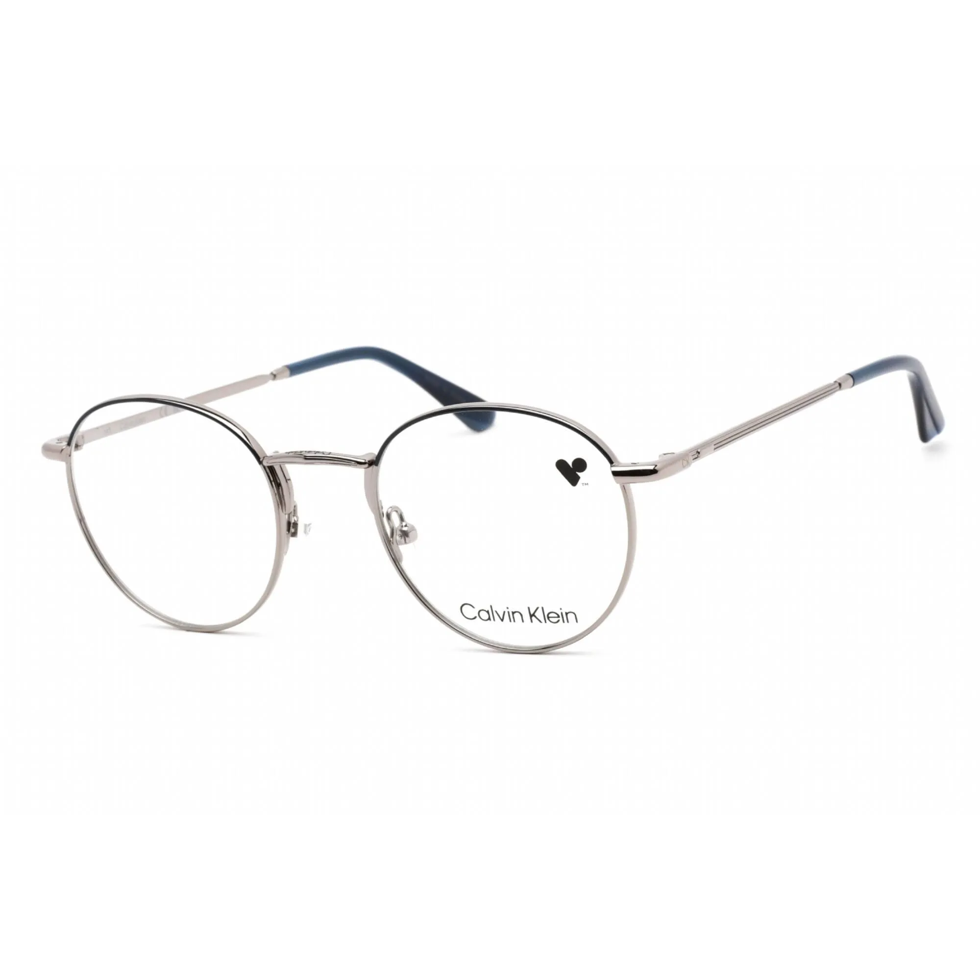 Calvin Klein Unisex Eyeglasses - Clear Lens Blue Metal Round Shape Frame | CK21123 438