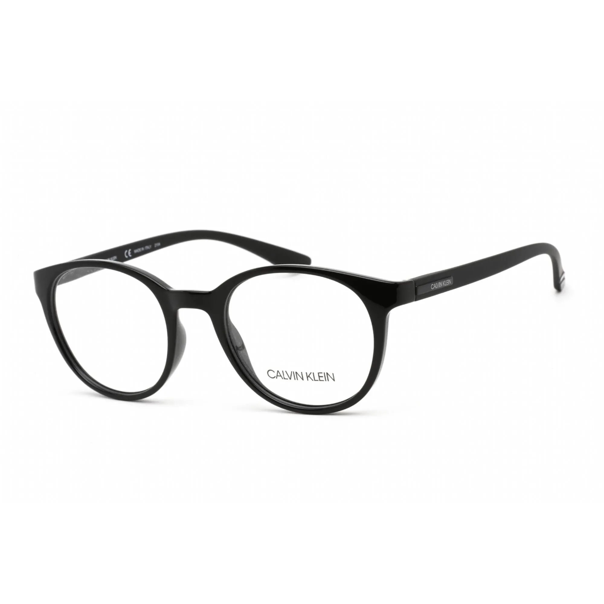 Calvin Klein Unisex Eyeglasses - Full Rim Round Black Plastic Frame | CK19570 001
