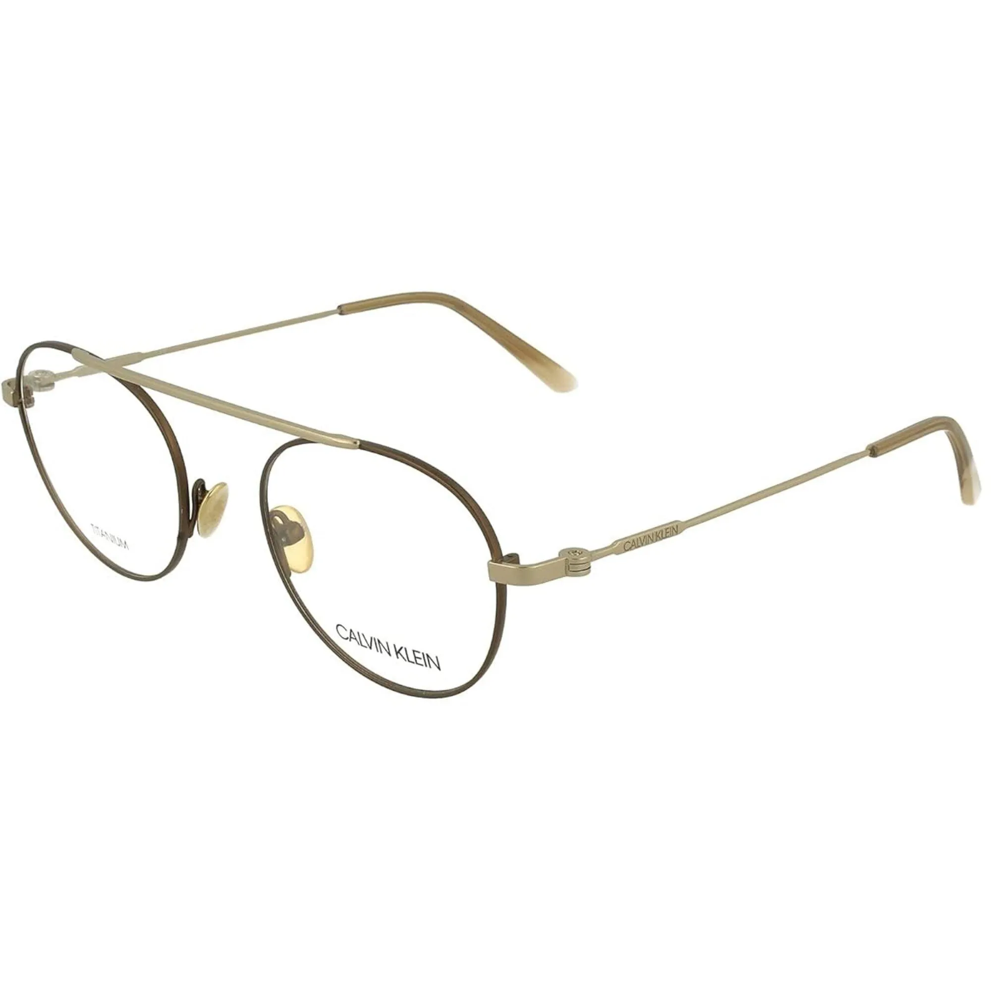 Calvin Klein Unisex Eyeglasses - Matt Greige Metal Frame | CALVIN KLEIN CK19151 050