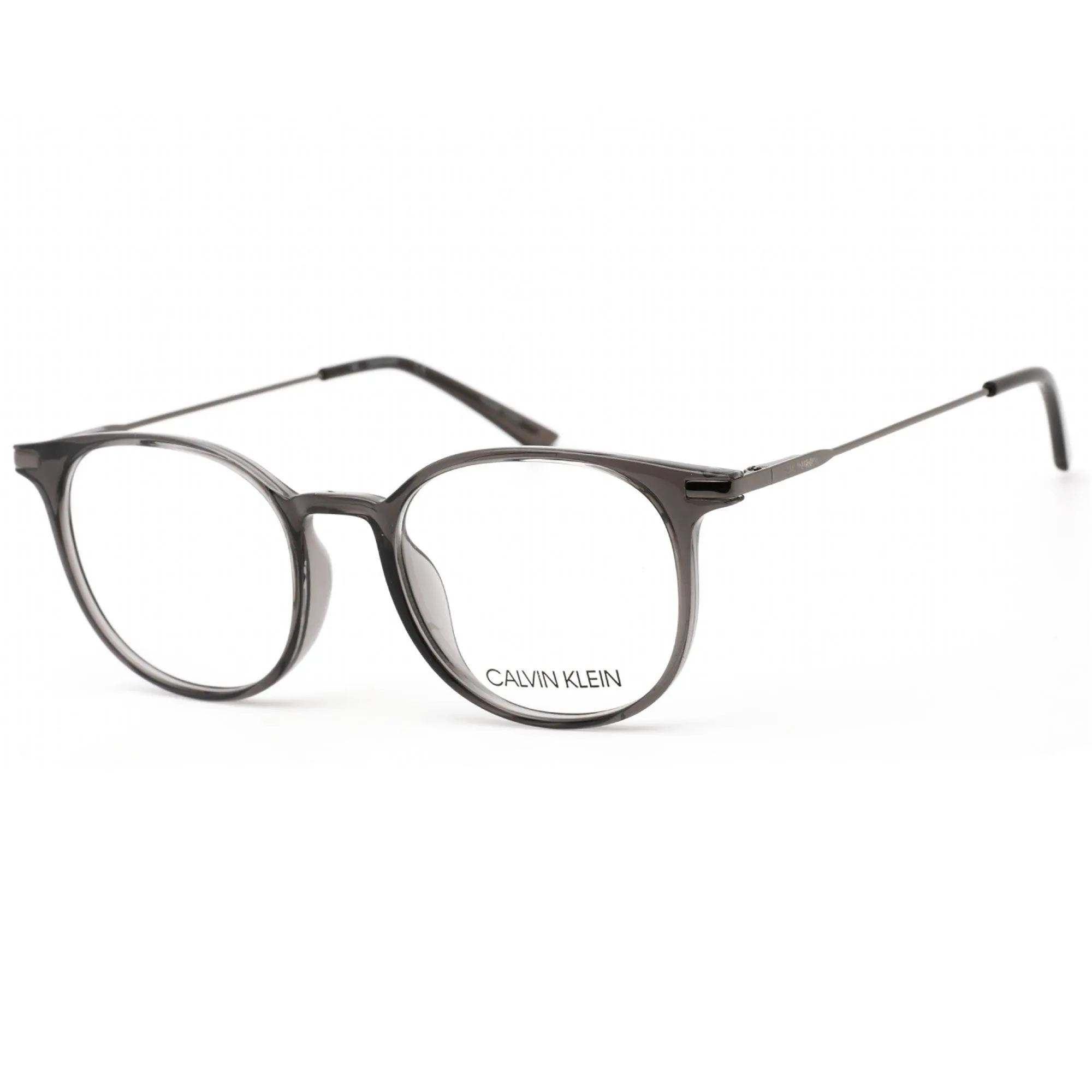 Calvin Klein Women's Eyeglasses - Crystal Charcoal Round Plastic Frame | 20704 006