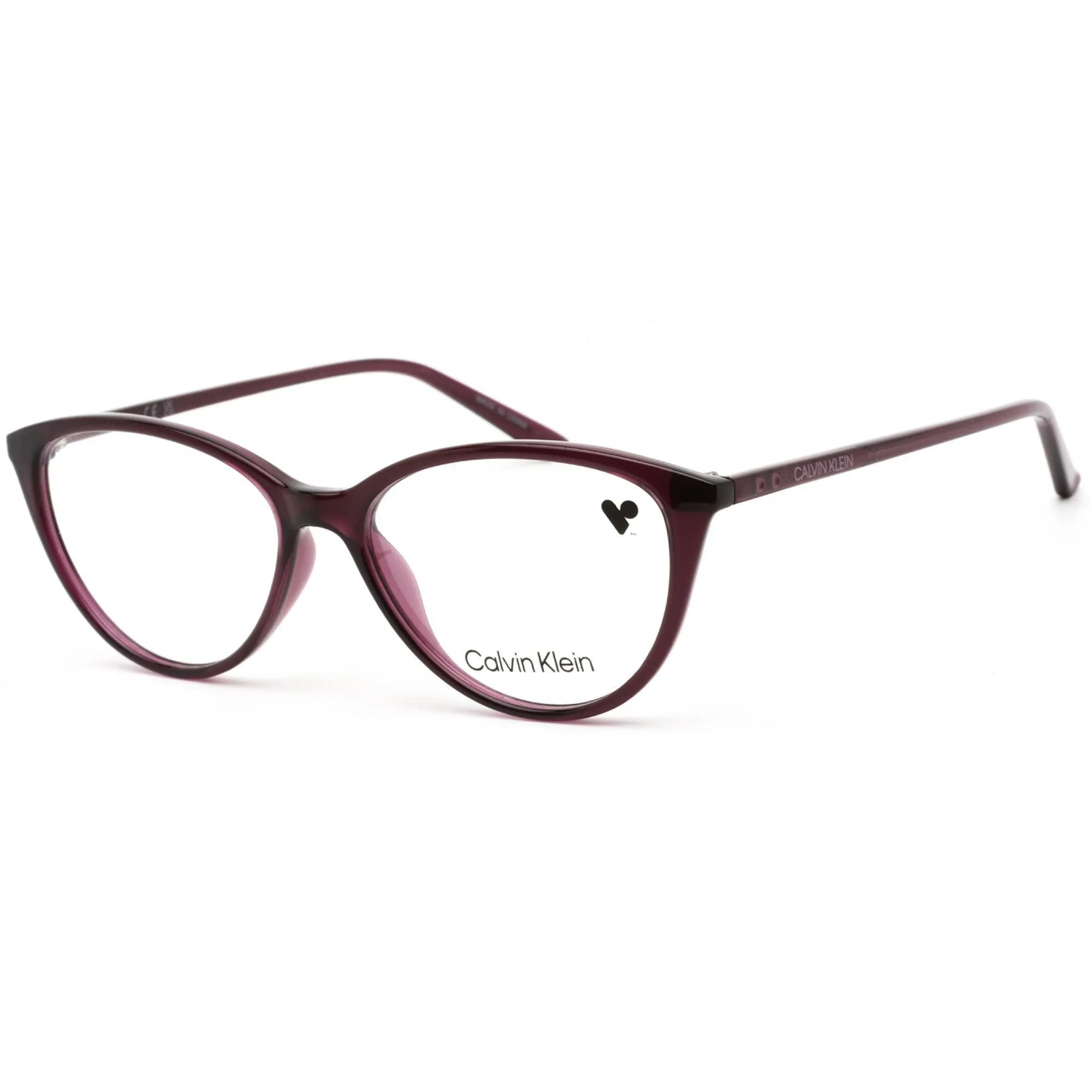Calvin Klein Women's Eyeglasses - Crystal Grape Cat Eye Full Rim Frame | CK18543 510