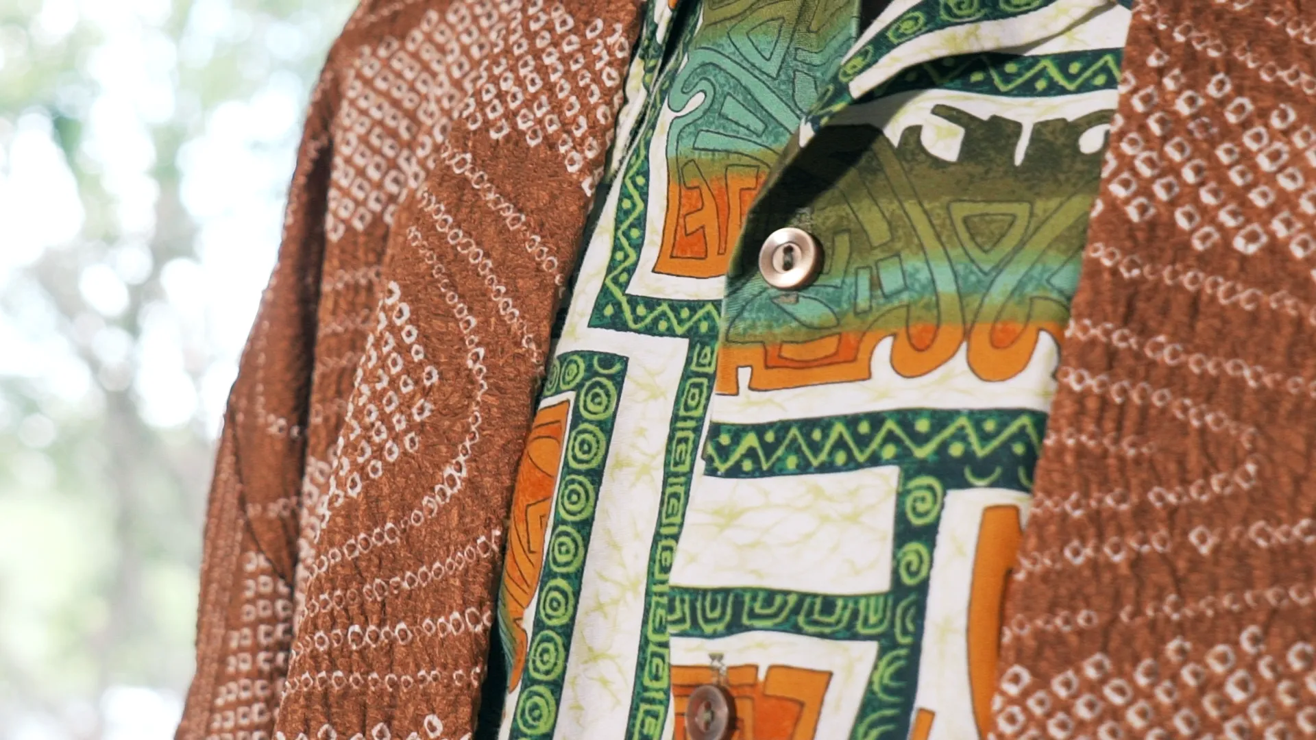 Camel Tiki Shibori Kimono