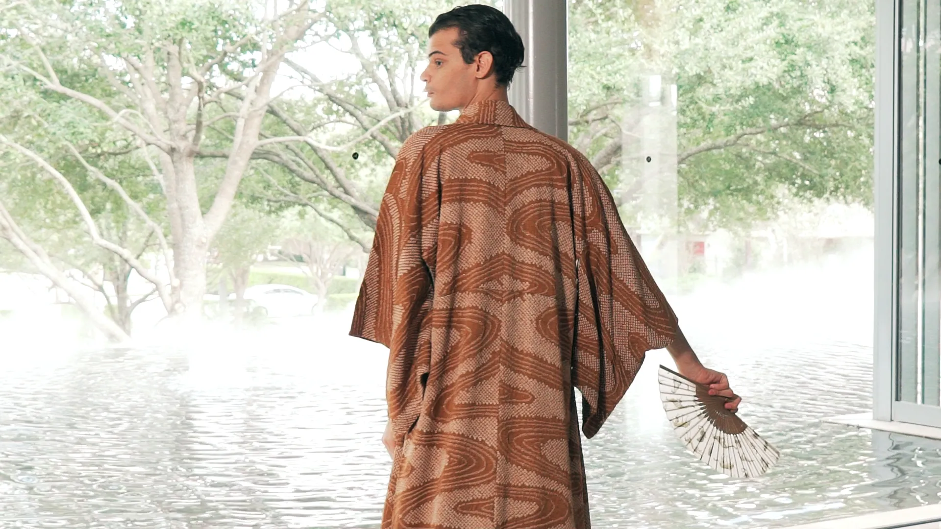 Camel Tiki Shibori Kimono