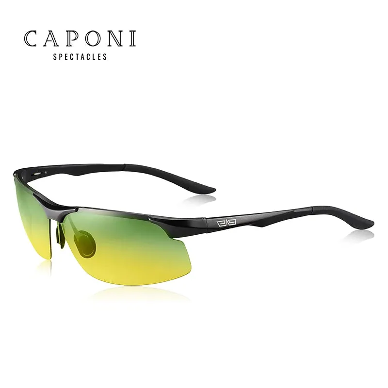 CAPONI Day And Night Sunglasses: Versatile Aluminum Shades for Men, UV400 Protection