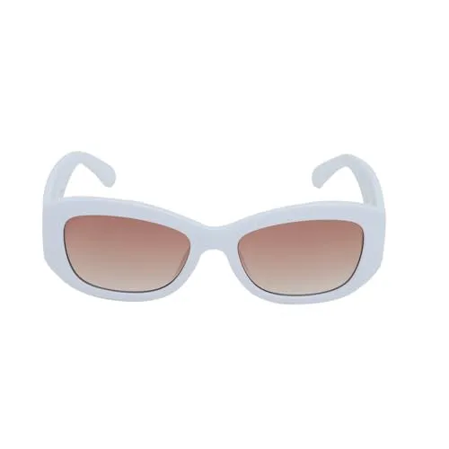 Carlton London White Toned with Polycarbonate UV Protected Lens Rectangle Sunglass for women